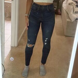 Abercrombie & Fitch Ultra High Rise Super Skinny Dark Blue Jeans